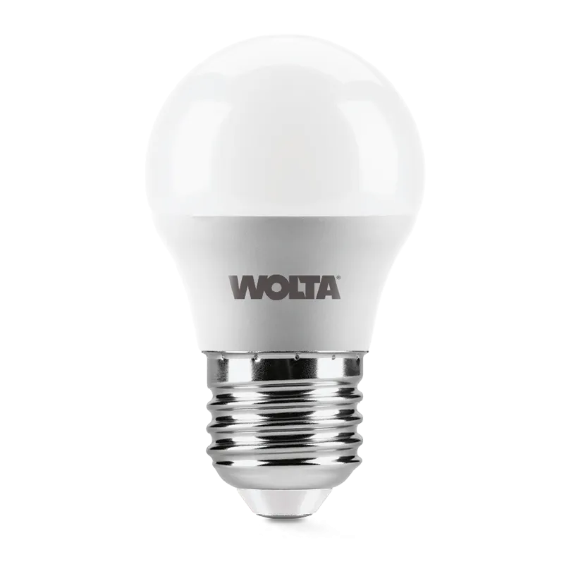 Лампа светодиодная "Шар G45" 7.5Вт 450лм 3000К Е27 (50шт/уп) WOLTA - Фото 2