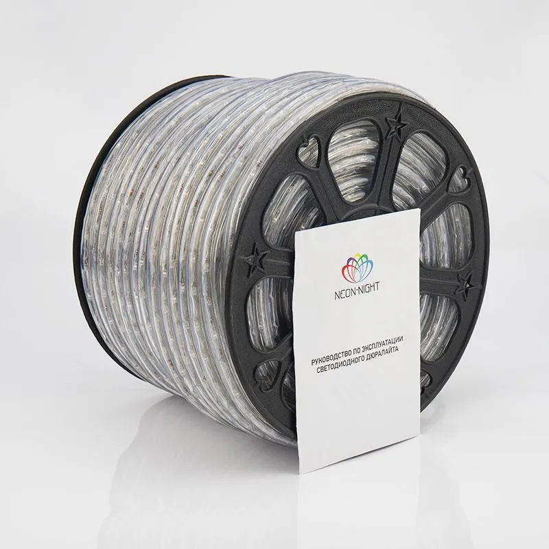 Дюралайт LED трехжильный 230В 13мм 36 LED/м МУЛЬТИ (RYGB) свечение с динамикой модуль 1м бухта 100м NEON-NIGHT - Фото 3