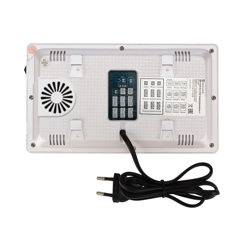 Цветной монитор видеодомофона 7" формата AHD(1080P), с детектором движения, функцией фото- и  видеозаписи. Цвет белый  (модель AC-434) - Фото 4