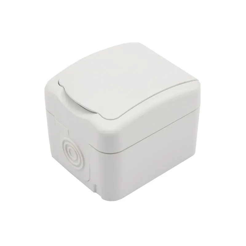 Розетка одноместная Mini OG IP54 с/з, о/у, белая KRANZ KR-78-0604