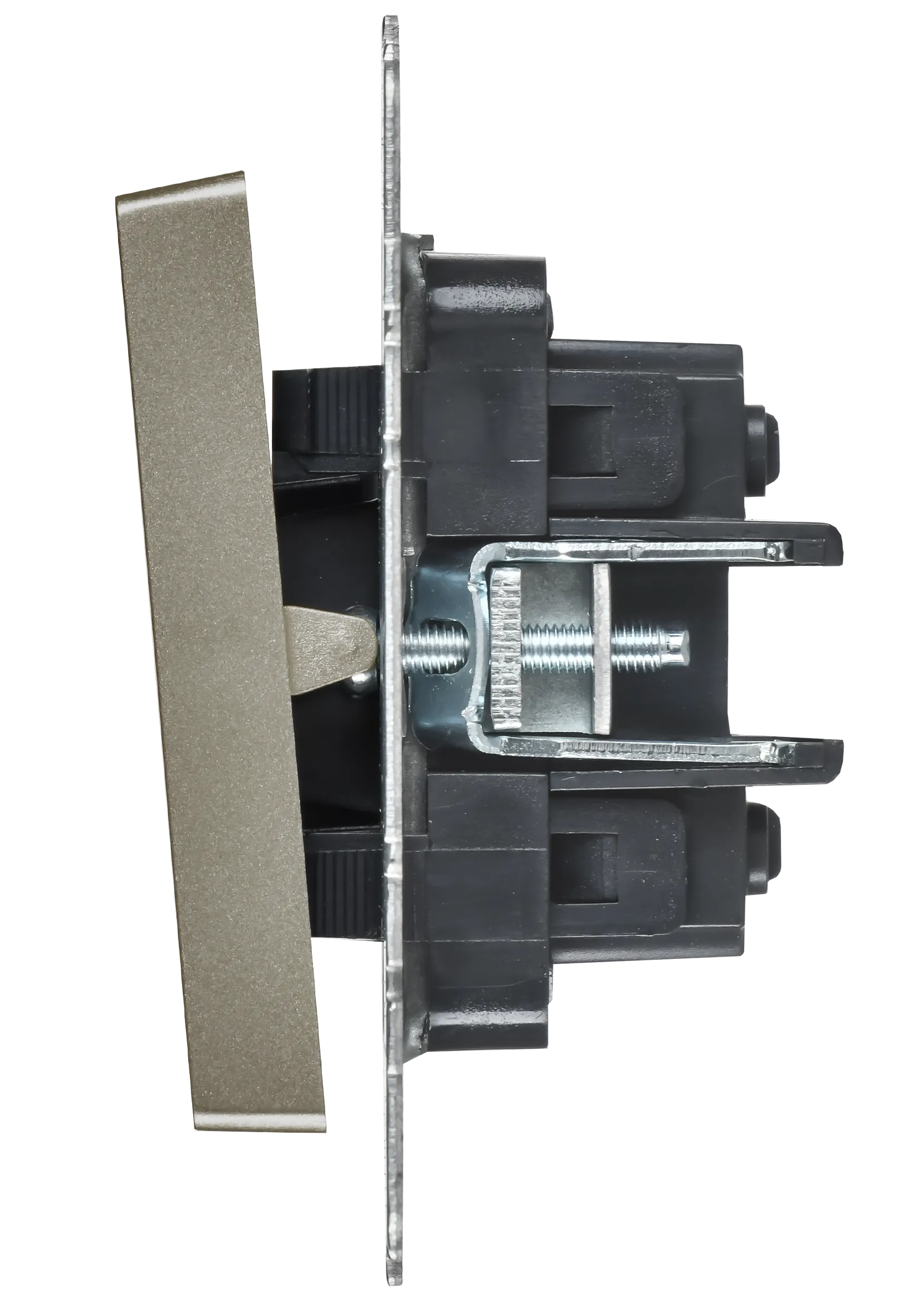 BRITE Выключатель 2-клавишный перекрестный 10А ВС10-2-3-БрШ шампань IEK - Фото 3