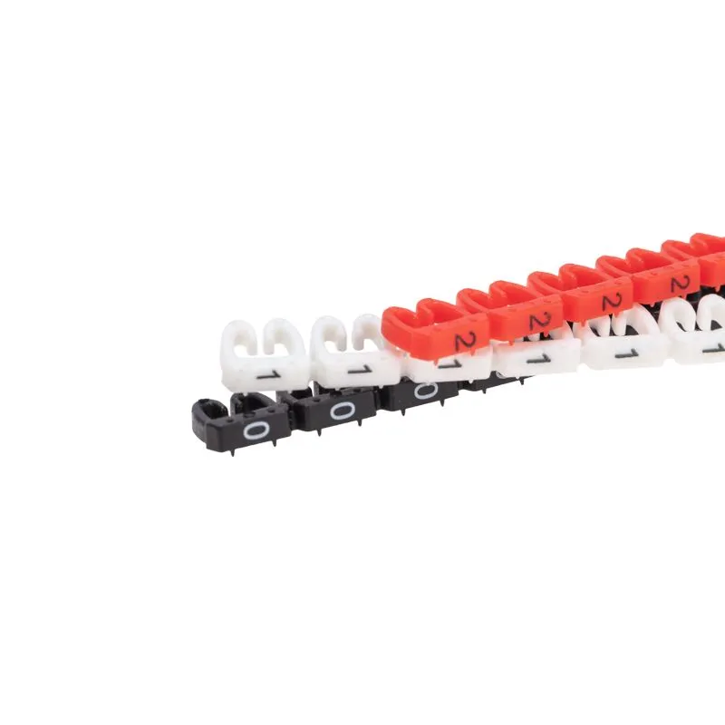 Маркер кабельный (клипса), ø4-6 мм, цифры 0-9, 10 цветов, блистер (MR-55) REXANT - Фото 2