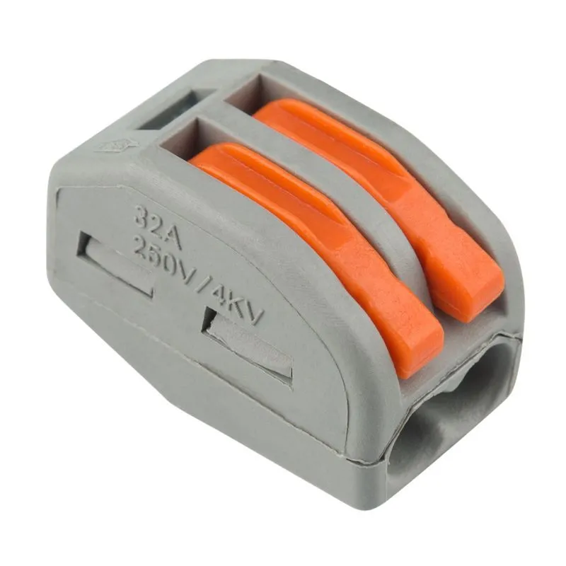 Универсальная клемма СМК 222-412, 2-проводная серая 0,08-2,5/4 мм² (20 шт./уп.) REXANT 