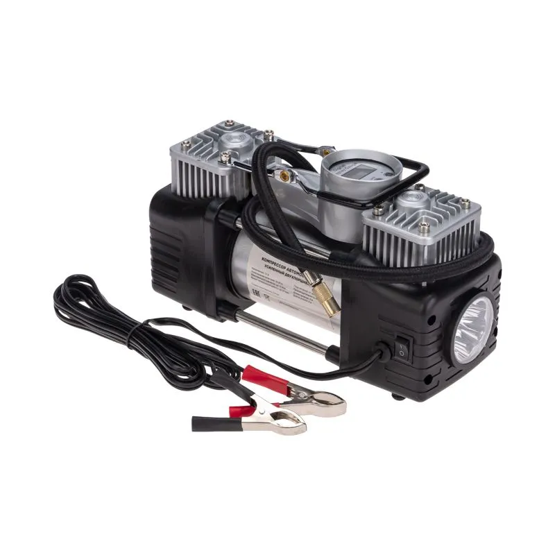 Компрессор автомобильный усиленный двухпоршневой с цифровым манометром и функцией автостоп (60л/мин, 10 АТМ) REXANT - Фото 2