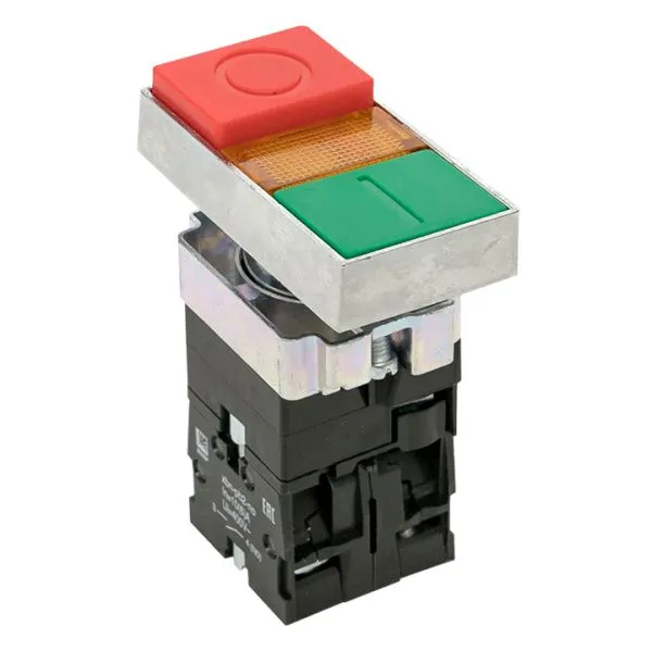 Кнопка LAY5-BW8465 "I-O" прямоугольная 230В NO+NC EKF