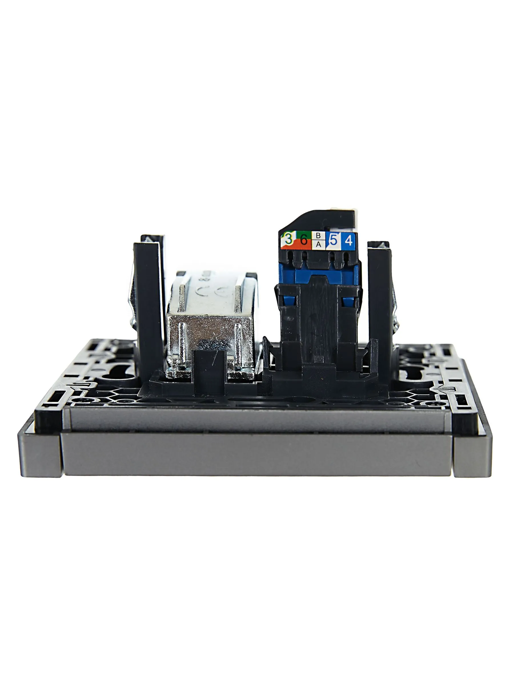 FORTE&PIANO Розетка двойная TV+RJ45 кат.6 FP537 сталь IEK - Фото 6