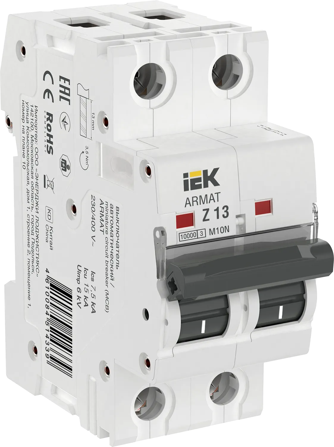 ARMAT Автоматический выключатель M10N 2P Z 13А IEK