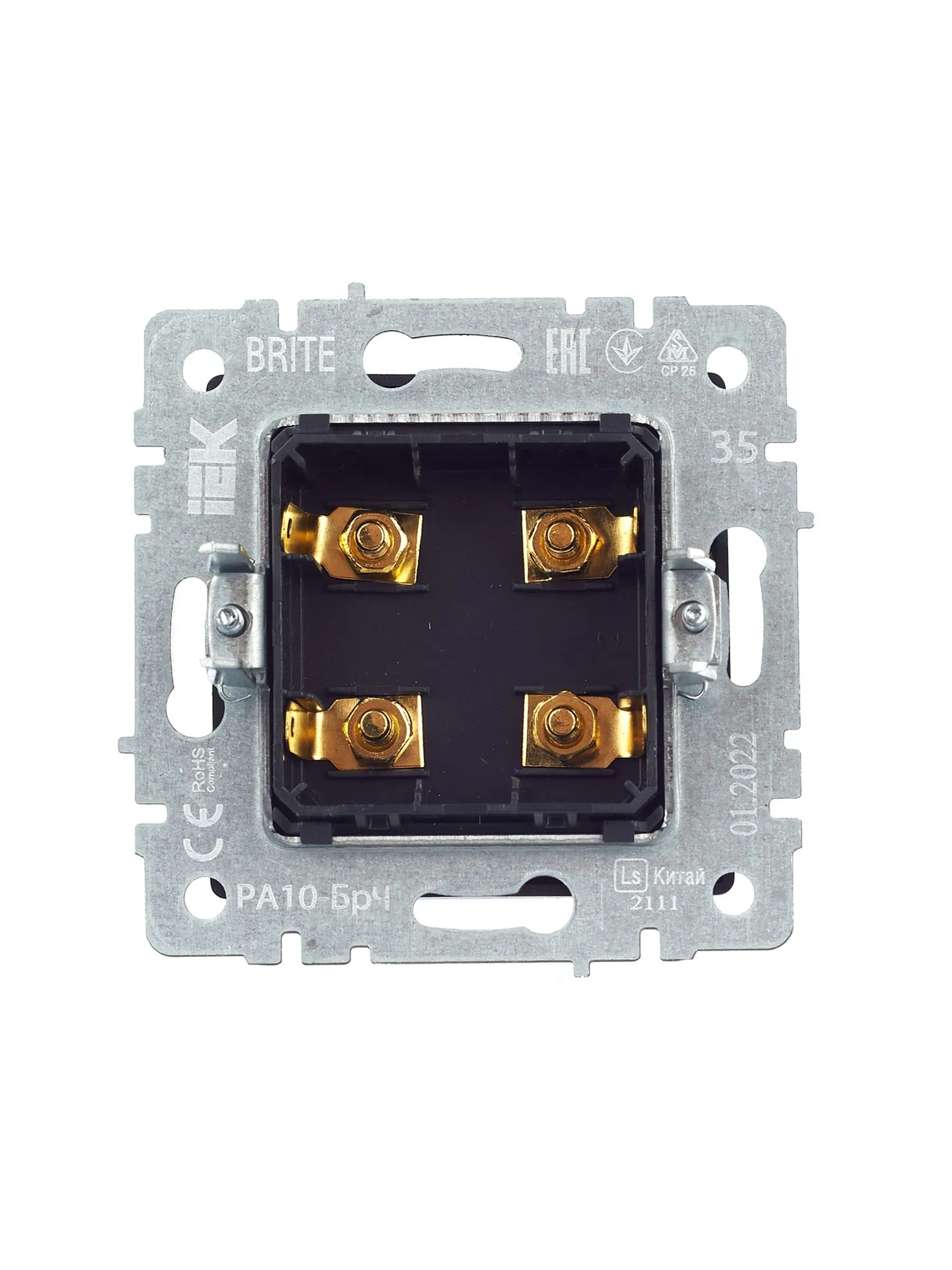 BRITE Аудиорозетка 4-местная РА10-БрЧ черный IEK - Фото 3