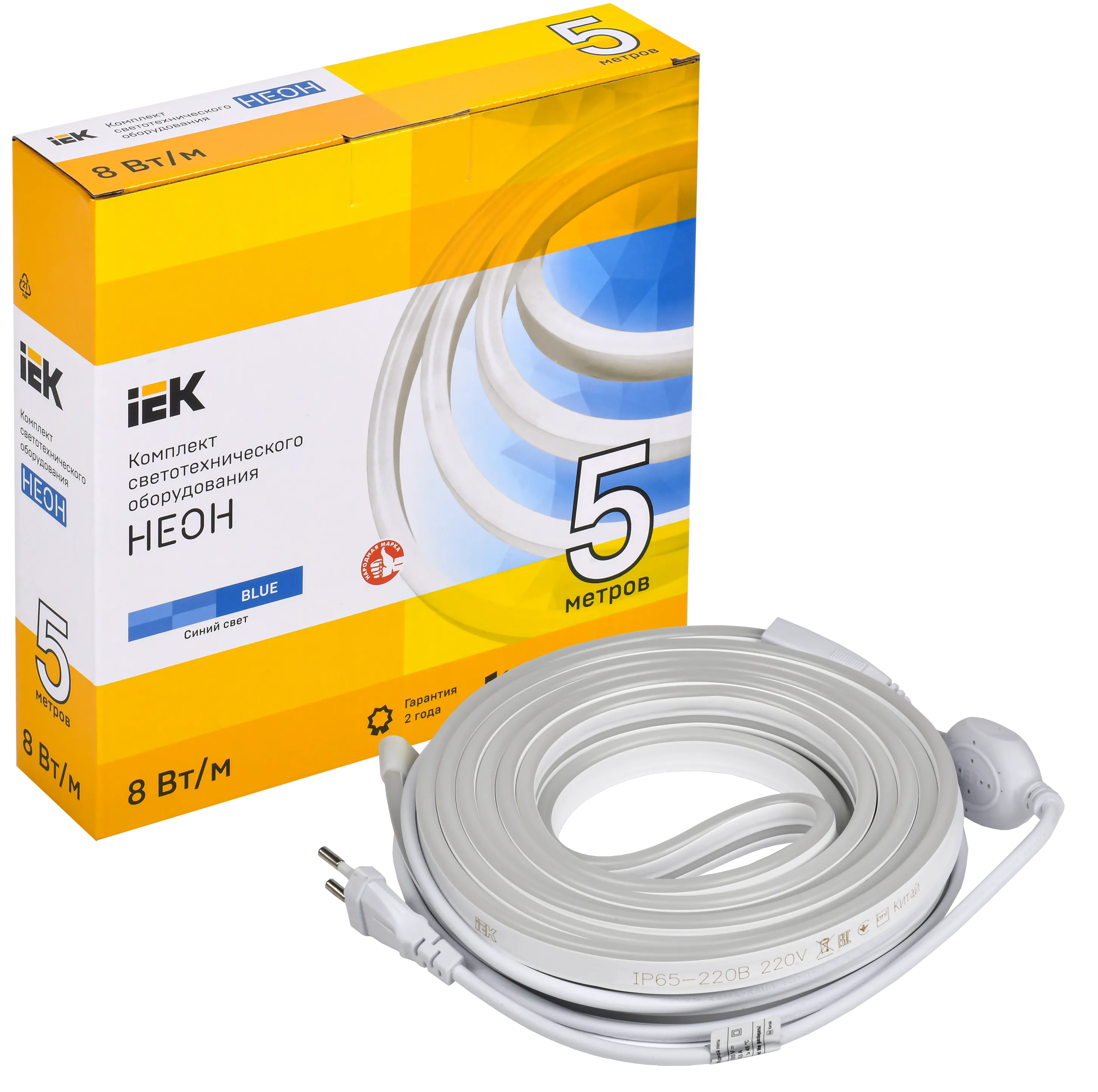 Комплект светодиодной подсветки "Неон" (лента LED 5м LSR5-2835B120-8-IP65-220В + драйвер) IEK - Фото 2