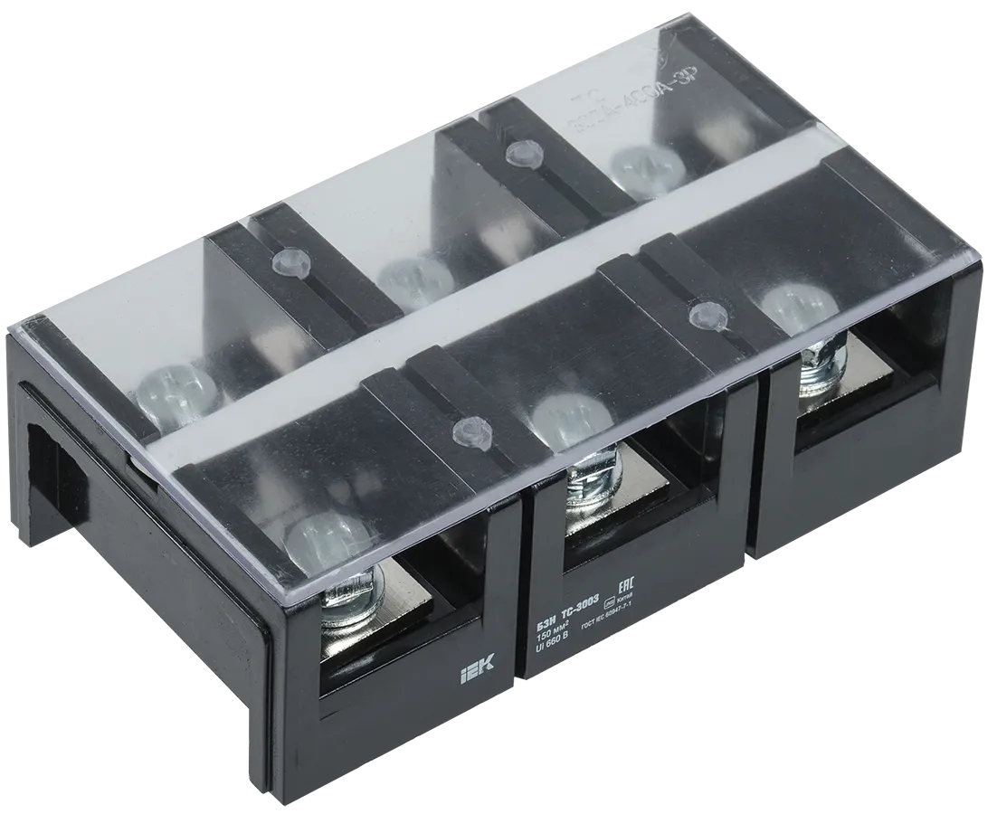 Блок зажимов наборный БЗН ТC-4003 200мм2 400A 3 пары IEK