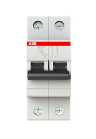 Автоматический выключатель SH202-C20, 2P, 20А, хар-ка C, 6kA