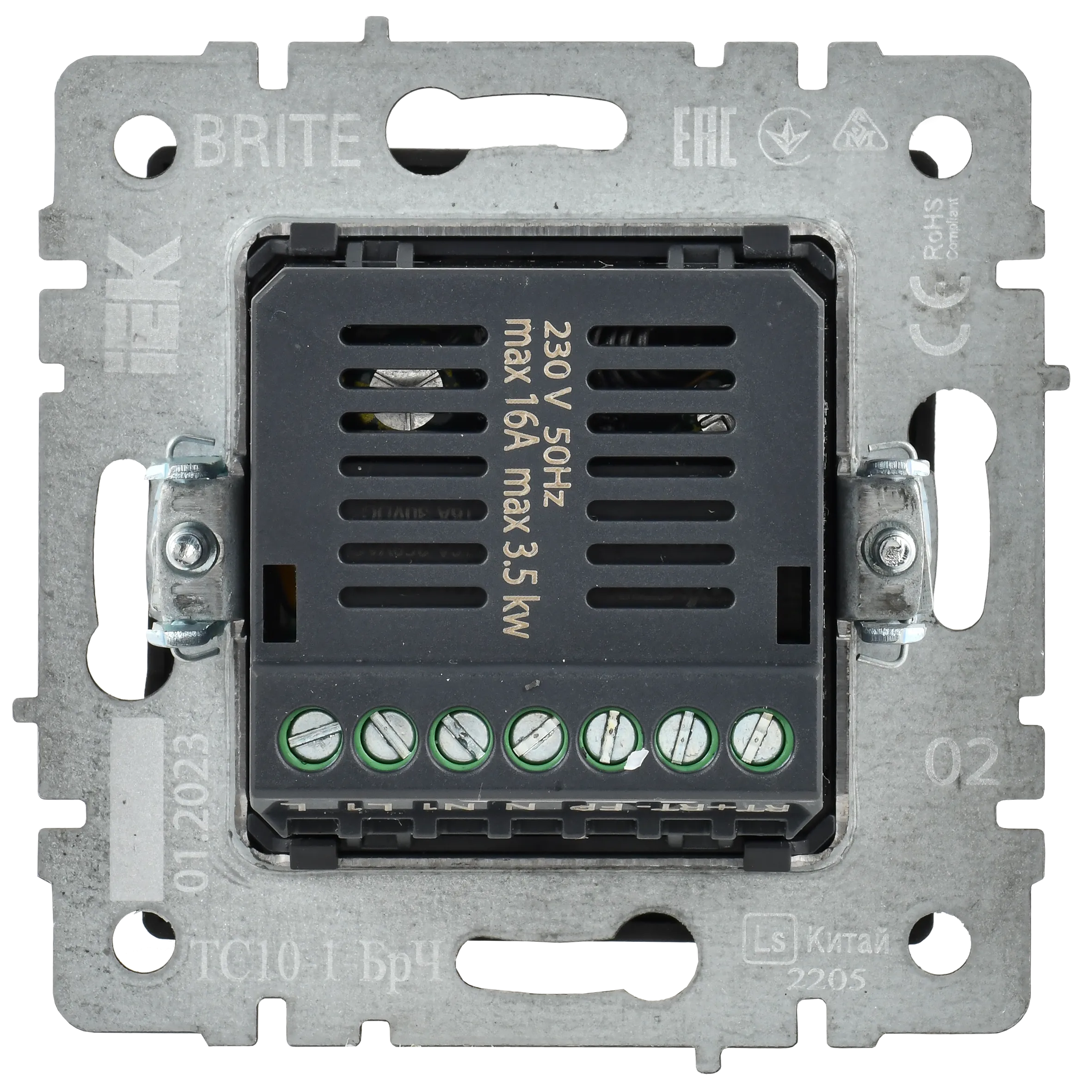 BRITE Термостат электронный с индикацией ТС10-1-БрЧ черный IEK - Фото 3