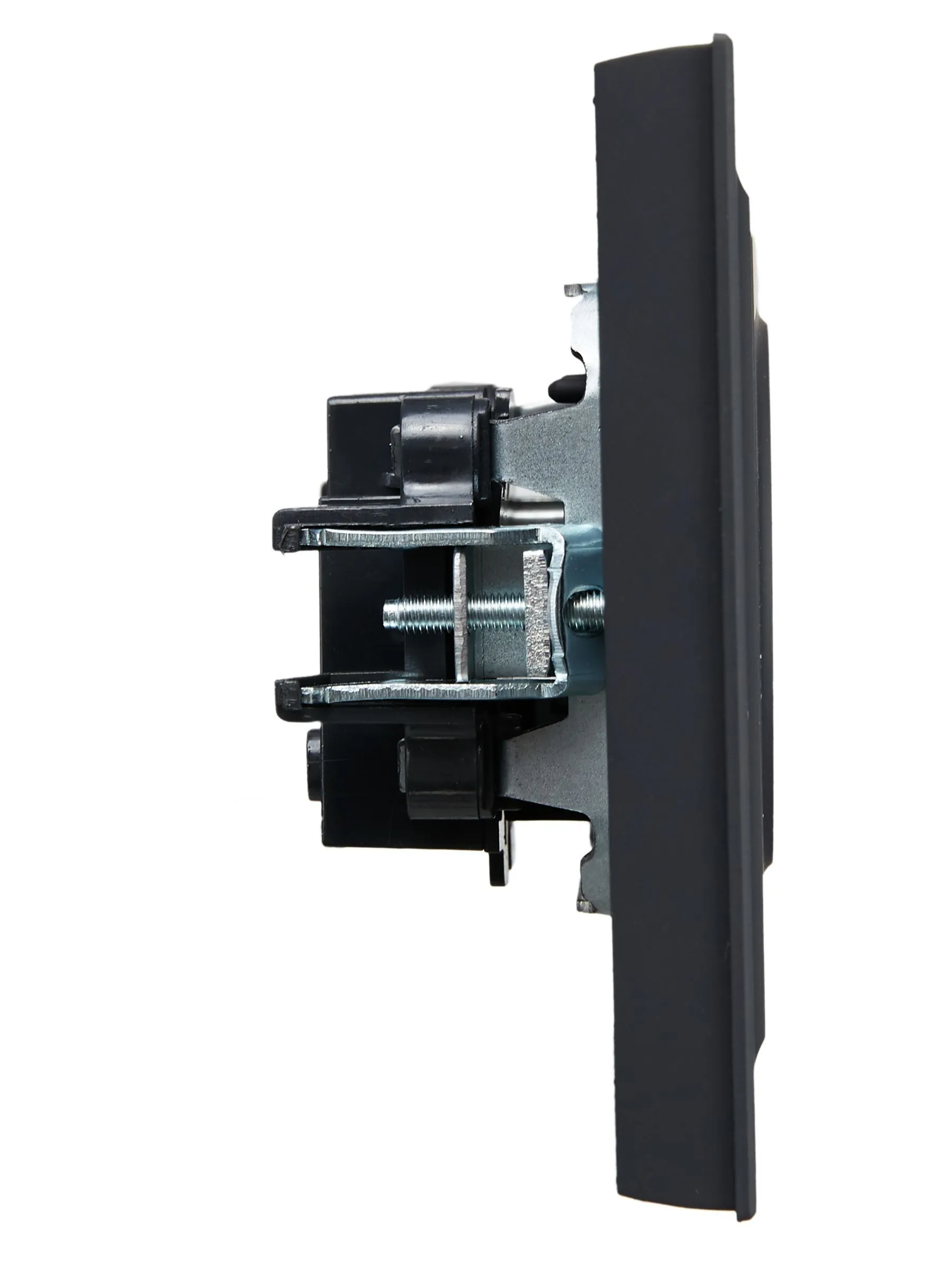 BRITE Розетка 1-местная без заземления без защитных шторок 10А в сб. РСР10-1-0-БрГ графит IEK - Фото 3