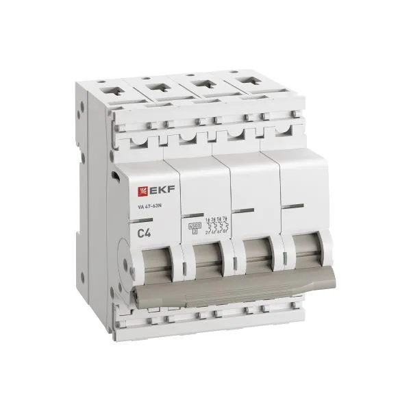 Авт. выкл. 4P 4А (C) 4,5kA ВА 47-63N EKF PROxima - Фото 2