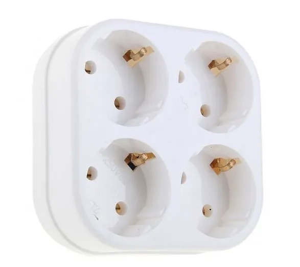 Сетевой разветвитель 4 гн, с/з, 16 А,  4T4 белый, в индивидуальной упаковке 4Т4 бел. И.У.