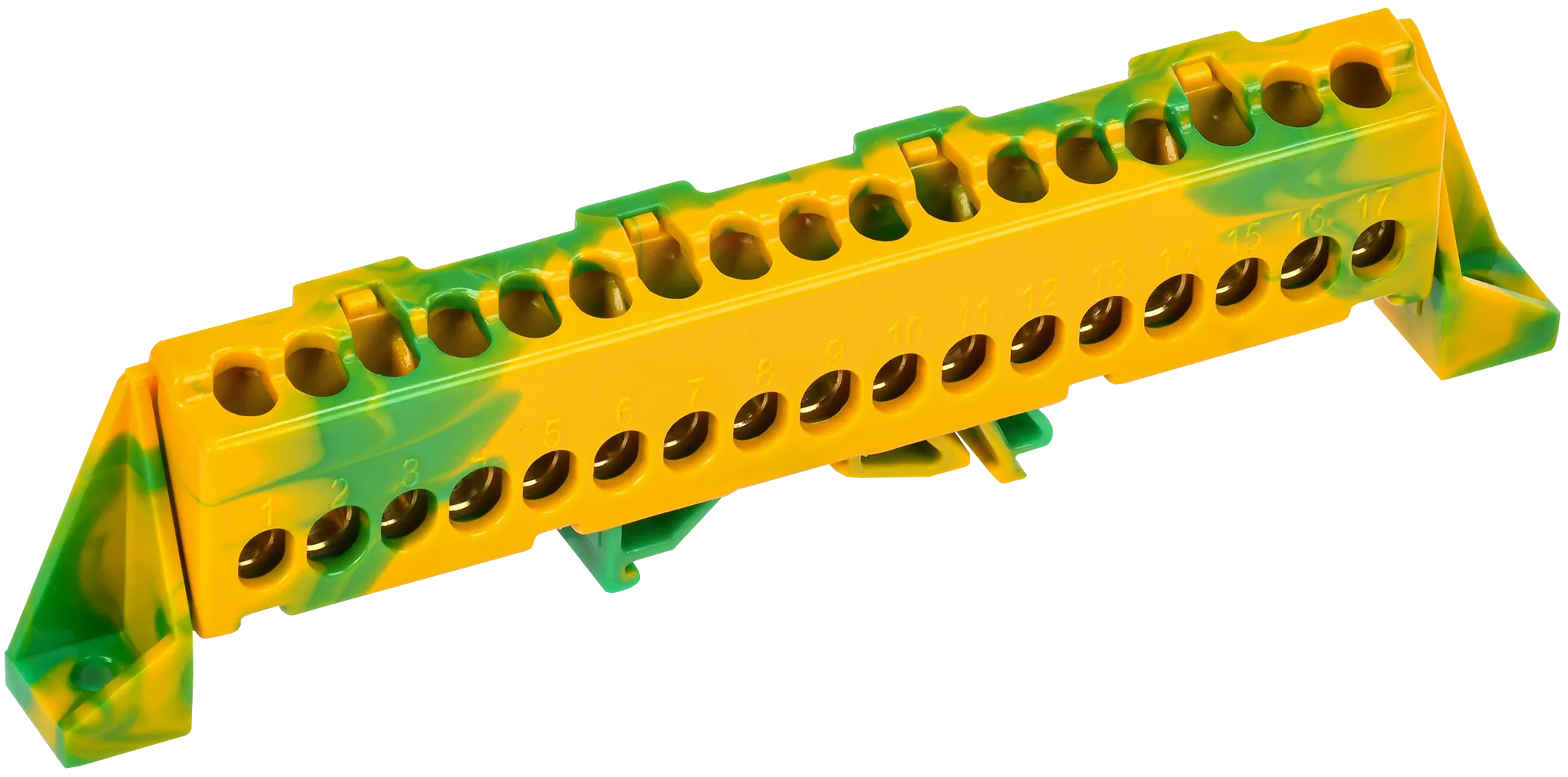 TEKFOR Шина PE "земля" в комбинированном DIN-изоляторе "Стойка" 6х9-17-ЖЗ IEK TF-NN10-17-DP-K52