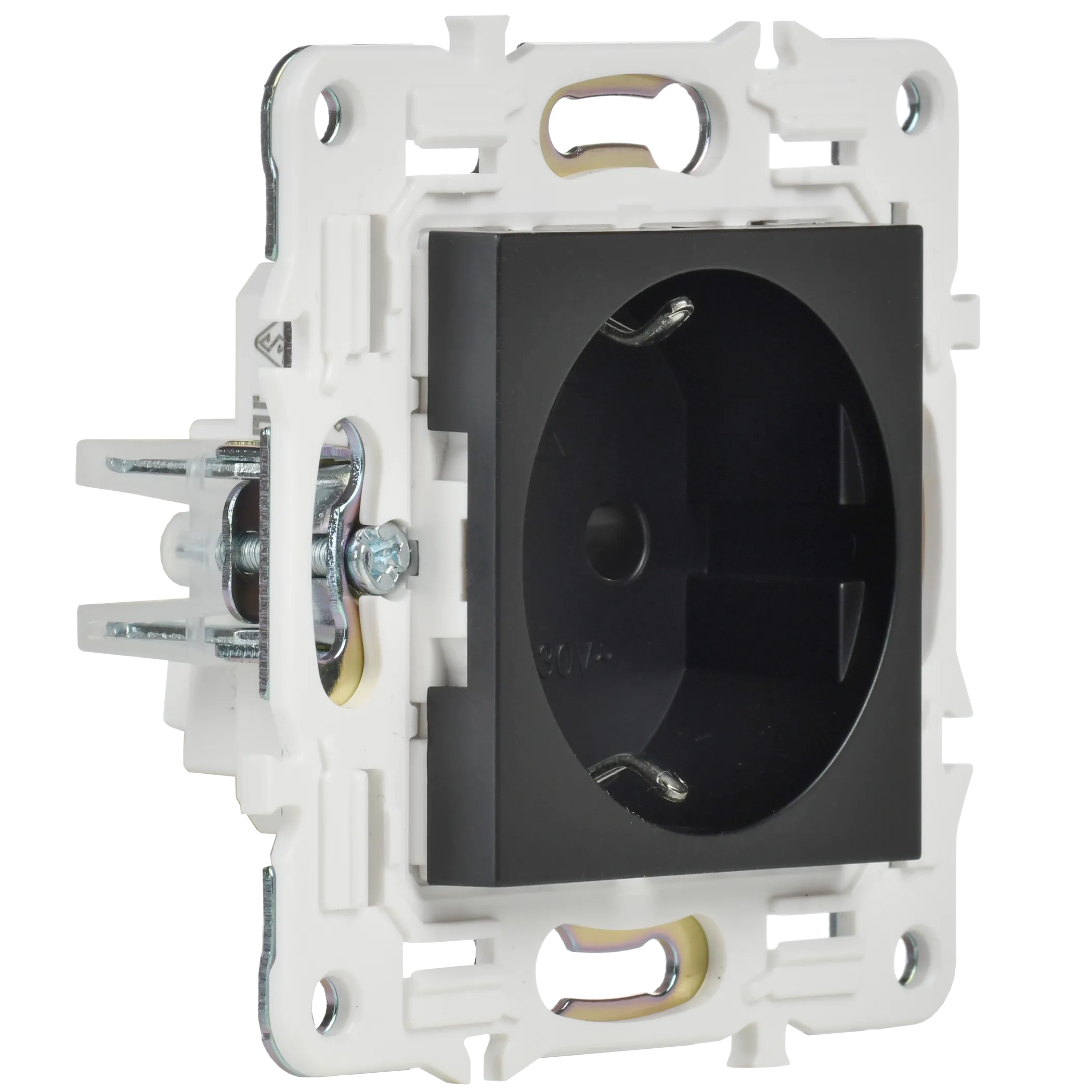 SKANDY Розетка с заземлением с защитными шторками 16А безвинтовое крепление SK-R06Bl черный IEK - Фото 7