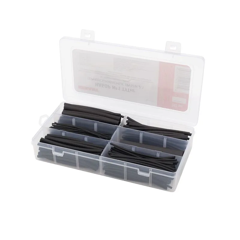 Набор №1 термоусаживаемых трубок ТУТ нг (2:1), черный, 305 шт., REXANT - Фото 2