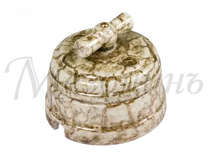 Выключатель ретро фарфоровый поворотный на два положения,для включения из 2-х мест (1-клавишный GE70404-19