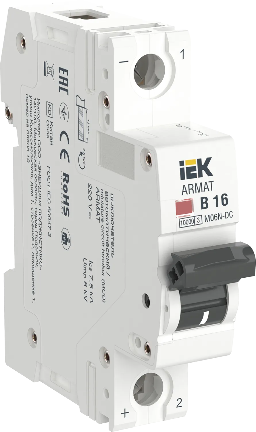 ARMAT Автоматический выключатель M06N-DC 1P B 16А IEK