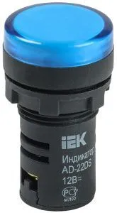 Лампа AD22DS(LED)матрица d=22мм синий 12В AC/DC IEK BLS10-ADDS-012-K07