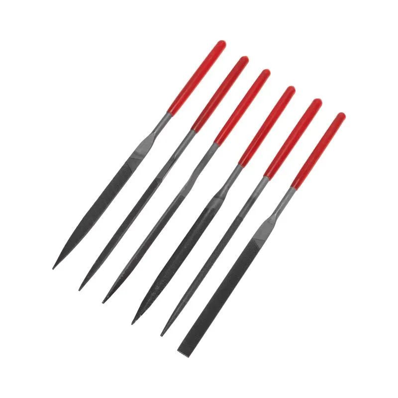 Набор надфилей KRANZ 160х4 мм, 6 шт., обрезиненные рукоятки KR-12-4102