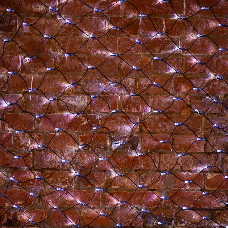 Гирлянда светодиодная Сеть 2х1,5м 288 LED БЕЛЫЙ черный ПВХ IP65 свечение с динамикой 230В блок в комплекте NEON-NIGHT