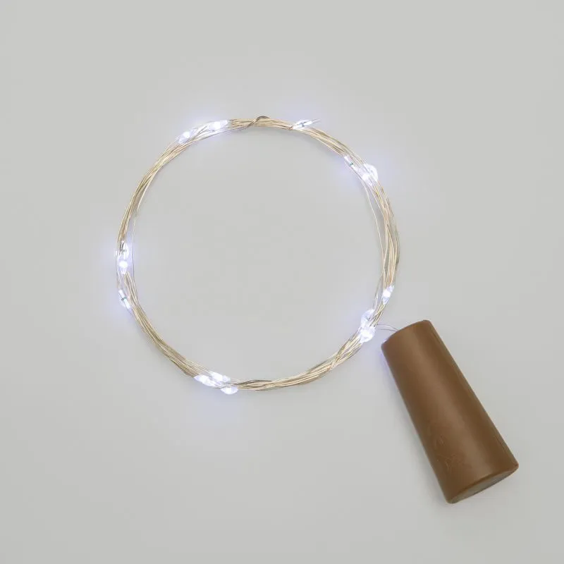 Гирлянда светодиодная Роса с пробкой 2м, 20LED, БЕЛЫЙ, IP20, 3хLR44 в комплекте NEON-NIGHT 302-025