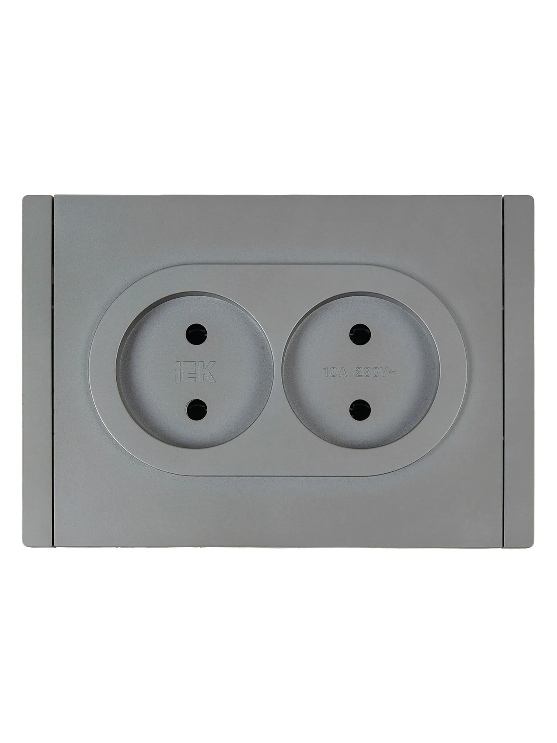 FORTE&PIANO Розетка 2-местная без заземления без защитных шторок безвинтовое крепление 10А FP526 сталь IEK - Фото 5