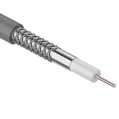 Кабель коаксиальный SAT 703 ZH, Cu/Al/CuSn, 75%, 75Ом, 100м, INDOOR, серый CAVEL 01-2435