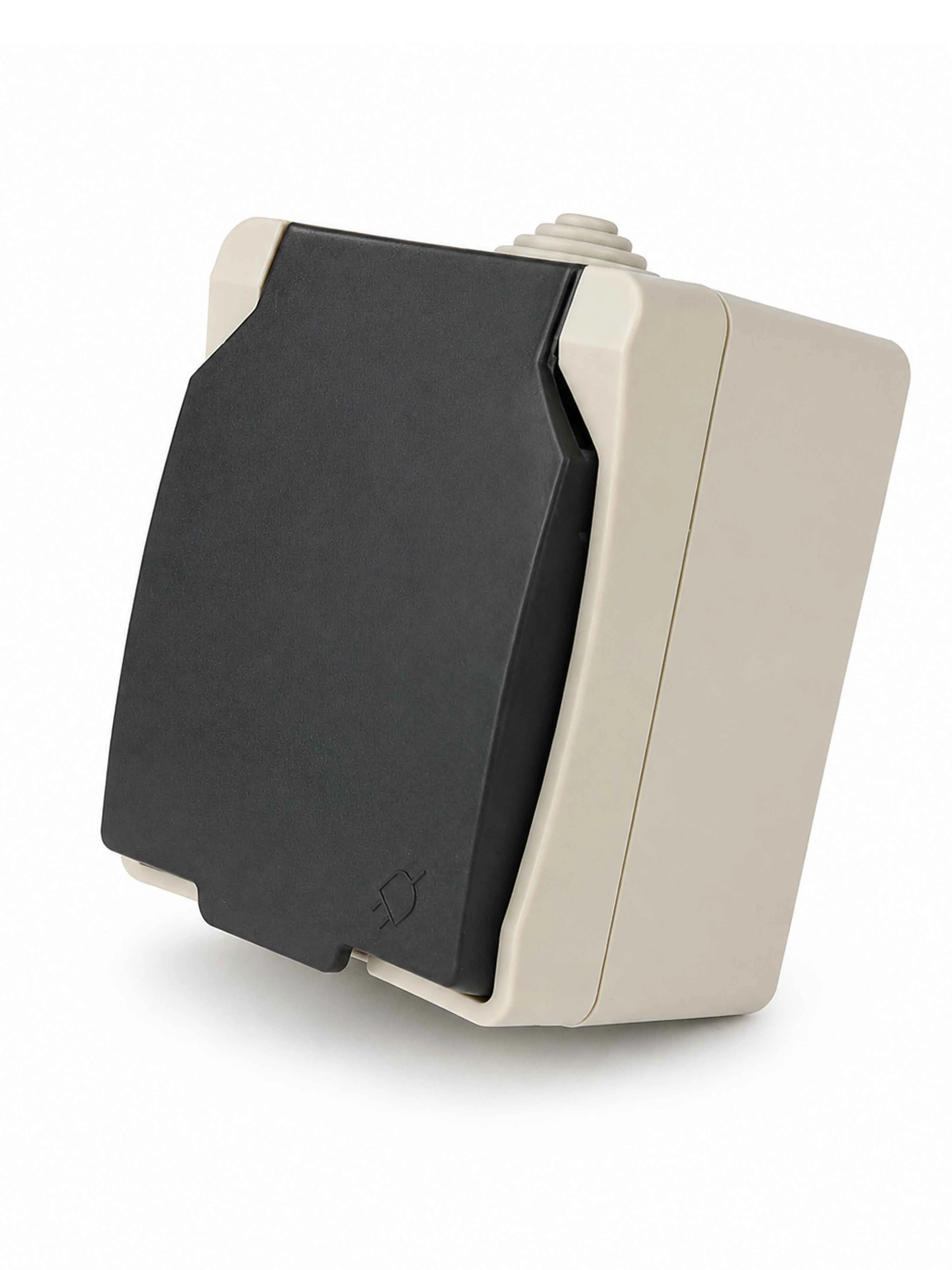 Розетка 1-местная брызгозащищенная IP54, серый DEKRON DEK0901-0009