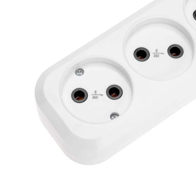 Удлинитель 3 гнезда, 5м, 2х0,75мм², б/з, белый PROconnect - Фото 5