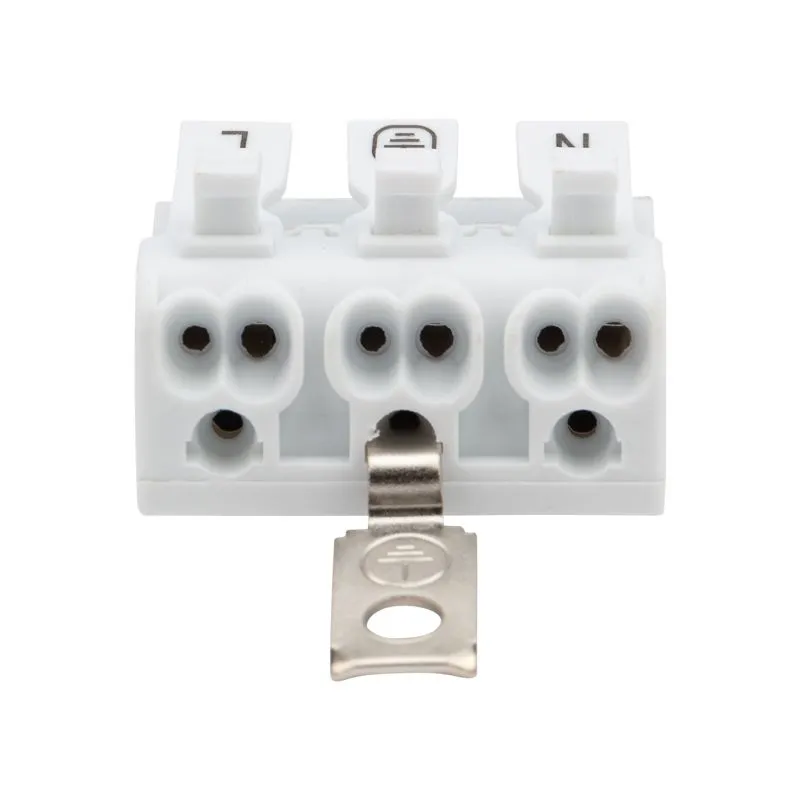 Клемма пружинная соединительная КСП 3-полюсная с заземлением и с монтажными ножками (100 шт./уп.) REXANT - Фото 3