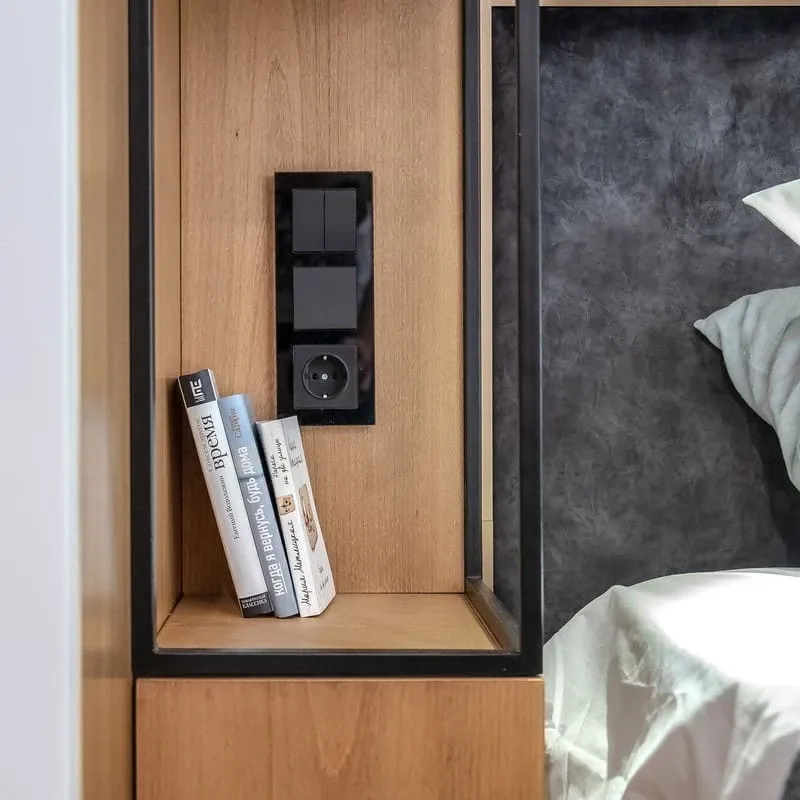 Перекрестный выключатель одноклавишный (черный матовый) Werkel - Фото 7