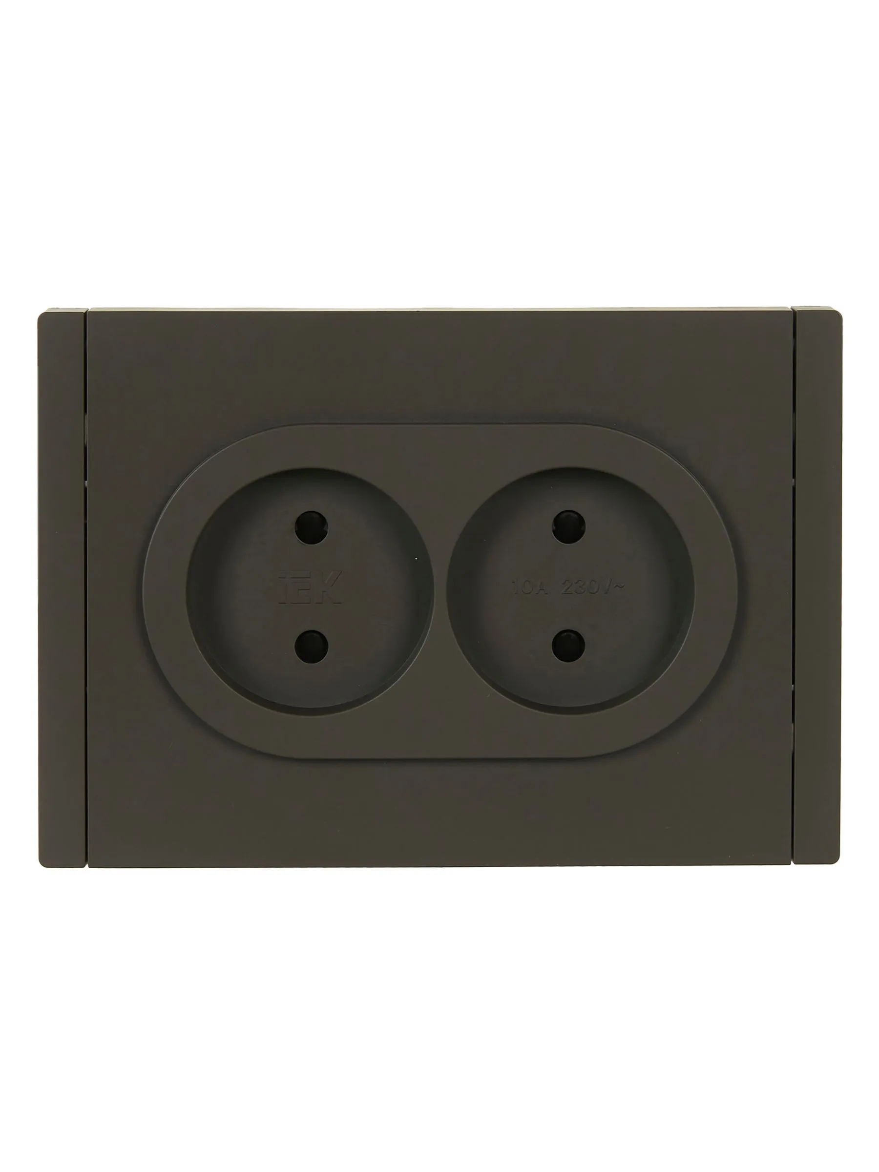 FORTE&PIANO Розетка 2-местная без заземления с защитными шторками безвинтовое крепление 10А FP325 серый IEK - Фото 6