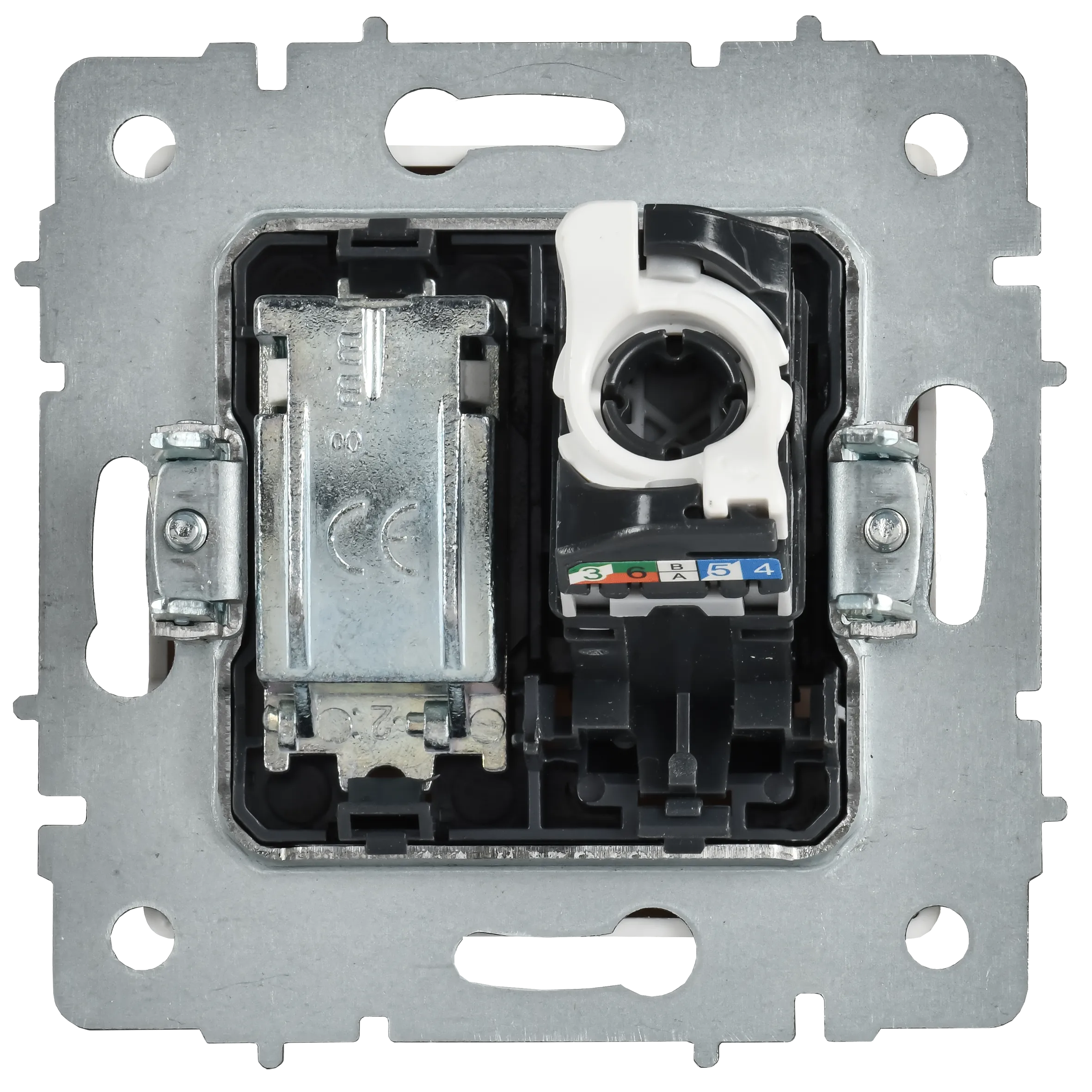 BRITE Розетка двойная TV+RJ45 кат.5E РТВ/РК12-БрАБ арктический белый IEK - Фото 4