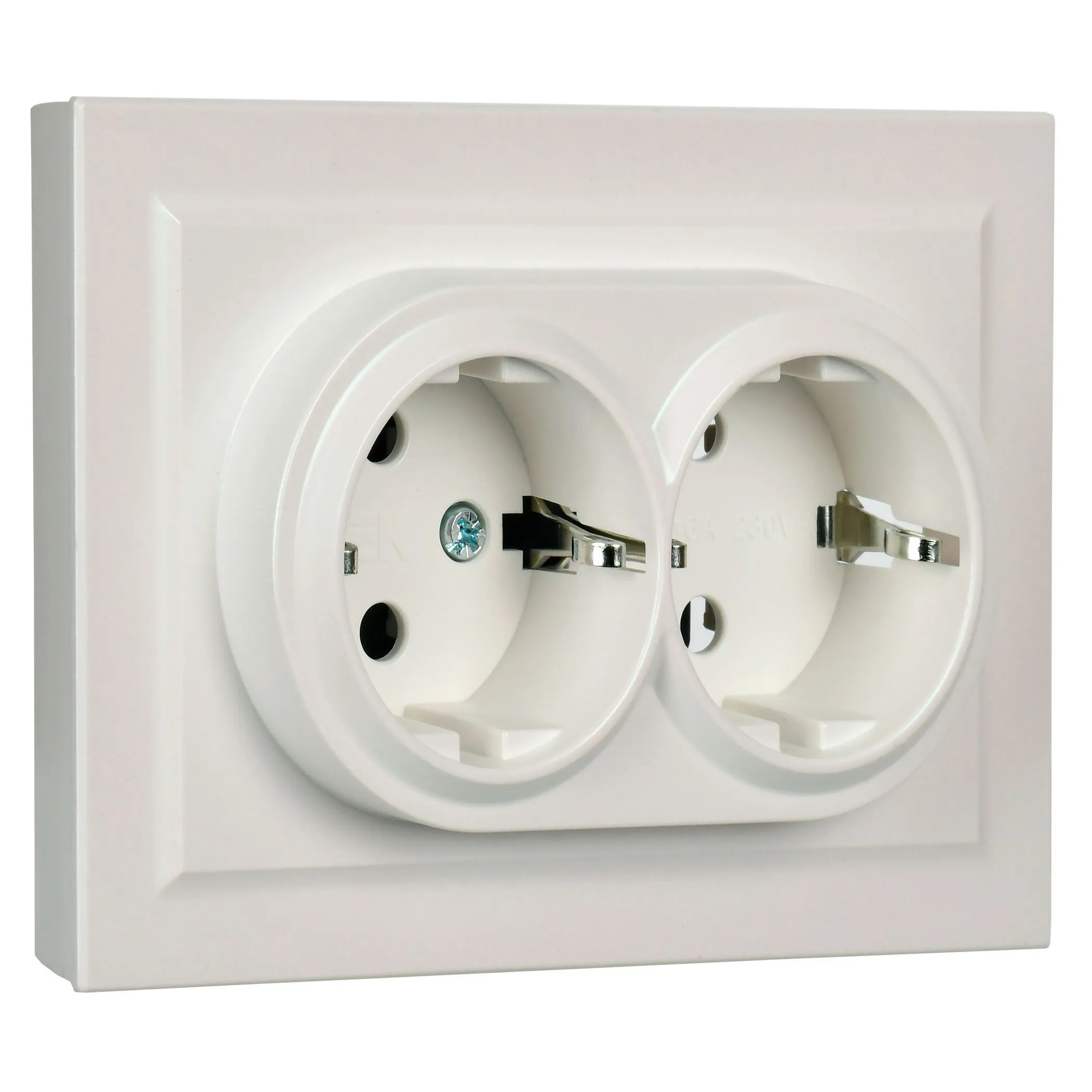 BRITE Розетка 2-местная с заземлением без защитных шторок 16А в сборе РС12-3-БрЖ жемчуг IEK - Фото 8