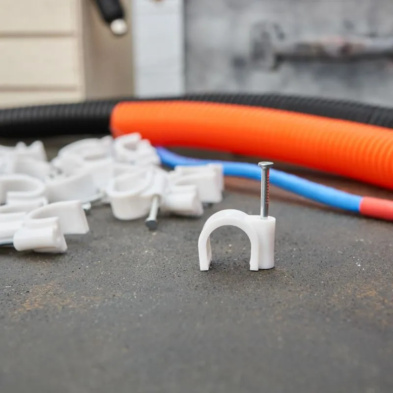 Крепеж кабеля круглый 14мм, белый (50 шт/уп) REXANT - Фото 2