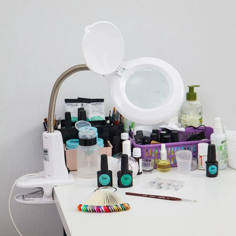 Лупа настольная 3D+12D с подсветкой 60 LED, прищепка, ø100мм, белая REXANT - Фото 2