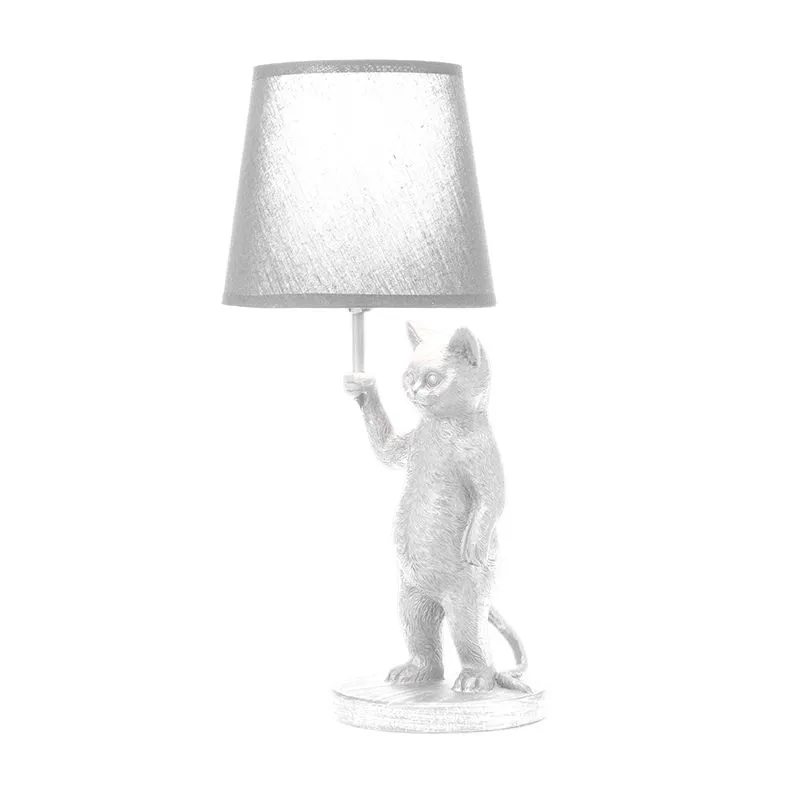 Светильник декоративный настольный МОБИ "Кот с зонтом" , с цоколем Е14, 40 Вт, цвет белый REXANT - Фото 2
