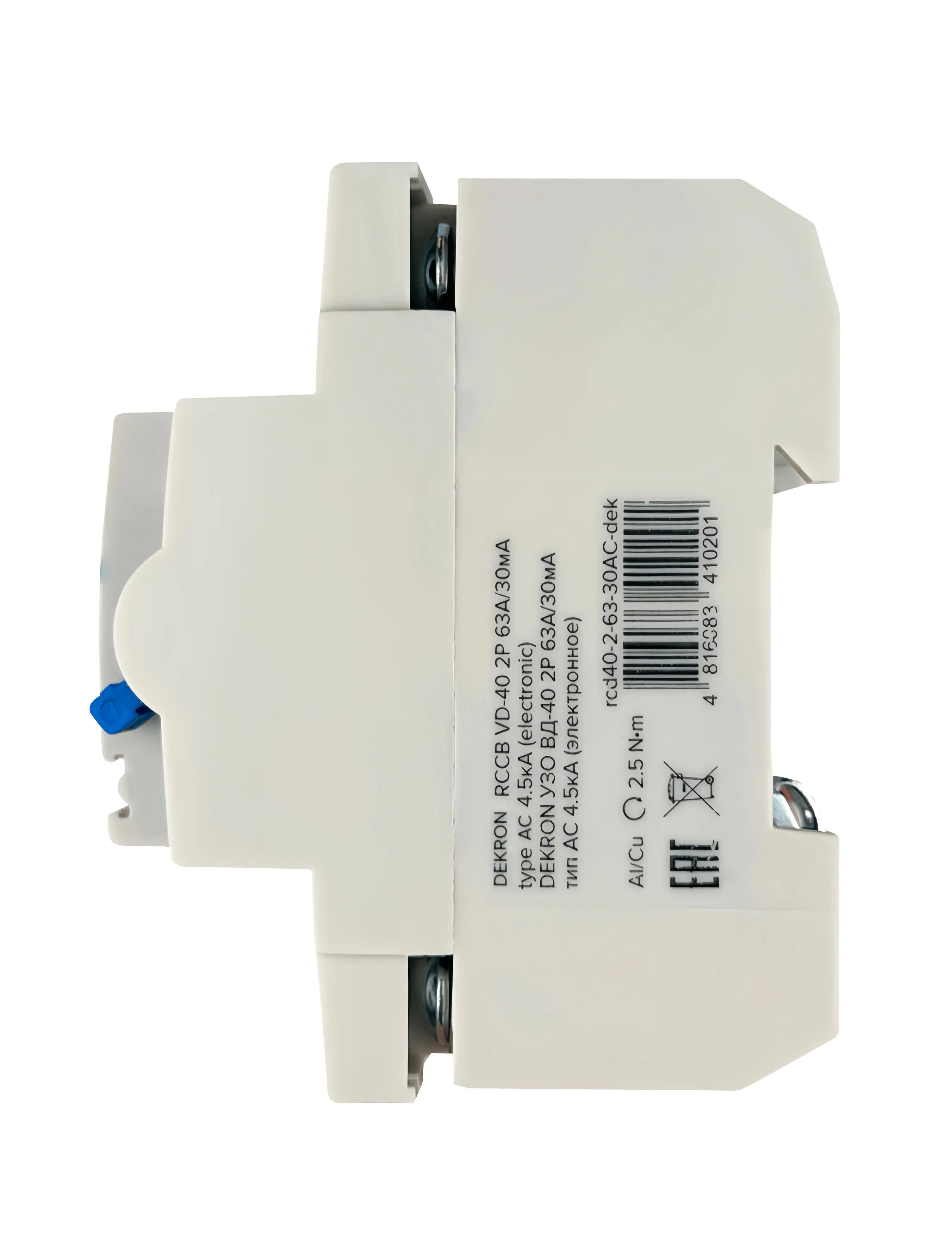 Устройства защитного отключения УЗО ВД-40 2P 63А/30мА тип АС 4.5кА - Фото 4