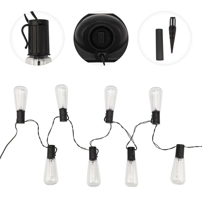 Гирлянда садовая (каскад) Капсула Времени 3,8м, 2700К, с аккумулятором и выносной солнечной панелью LAMPER - Фото 3