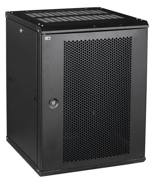 ITK Шкаф настенный LINEA W 9U 600х600мм дверь перфорированная RAL 9005