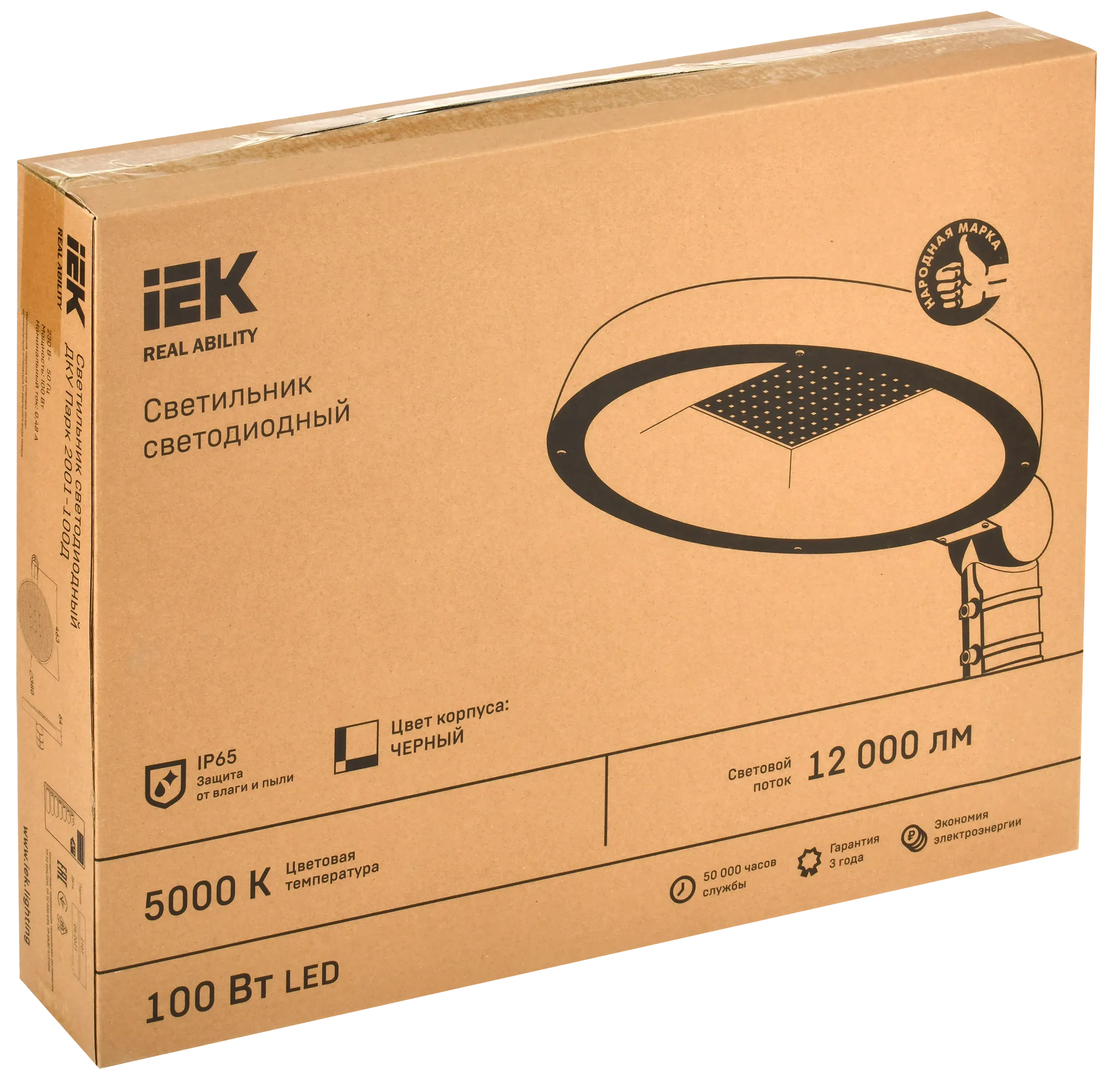 Светильник светодиодный консольный ДКУ Парк 2001-100Д 5000К IP65 IEK - Фото 2