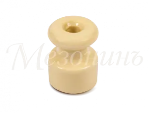 Изолятор фарфоровый для наружного монтажа витой электропроводки, D18,5х24мм, цвет -слоновая кость, Т