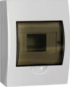 Корпус пластиковый БЕЛЫЙ ЩРН-П-6, черная прозрачная дверь IP41 GENERICA MKP12-N-06-41-G