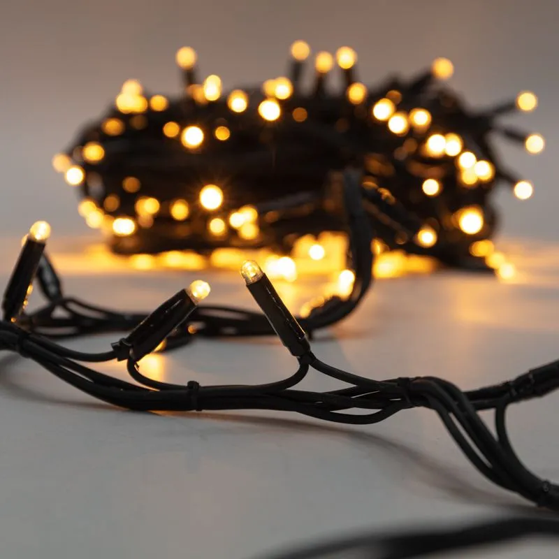 Гирлянда Нить управляемая 20м 240 LED ТЕПЛЫЙ БЕЛЫЙ черный каучук IP67 свечение с динамикой 230В не соединяется нужен контроллер 217-204 NEON-NIGHT - Фото 5