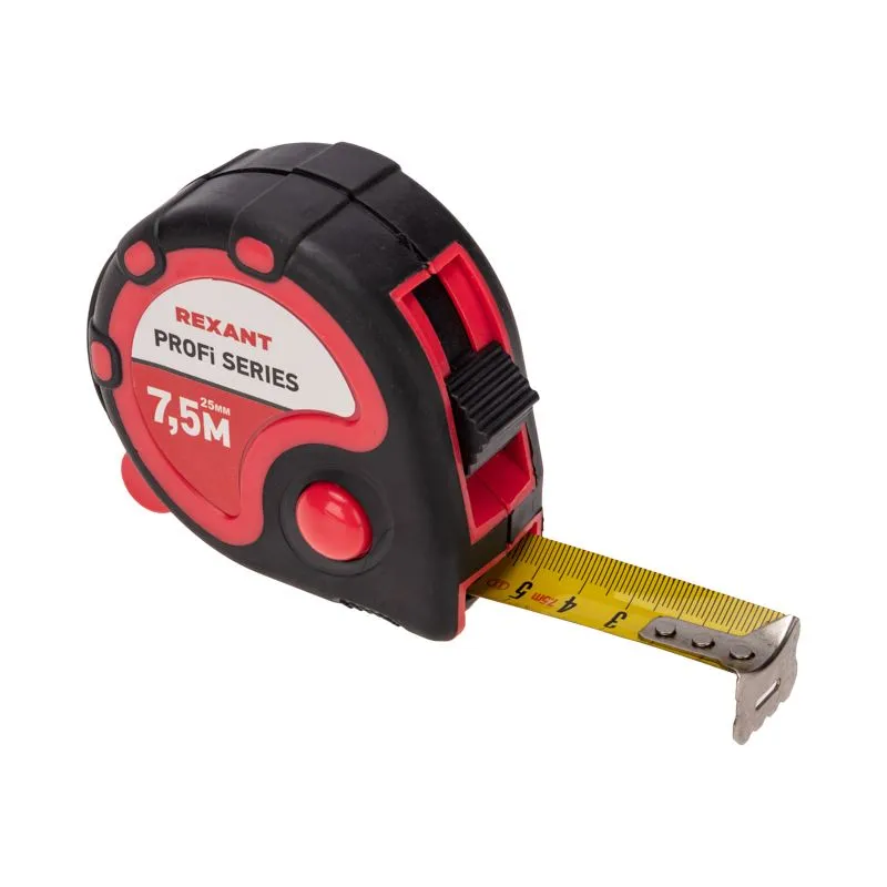 Рулетка измерительная Профи прорезиненный корпус, 7,5м х 25мм REXANT - Фото 2