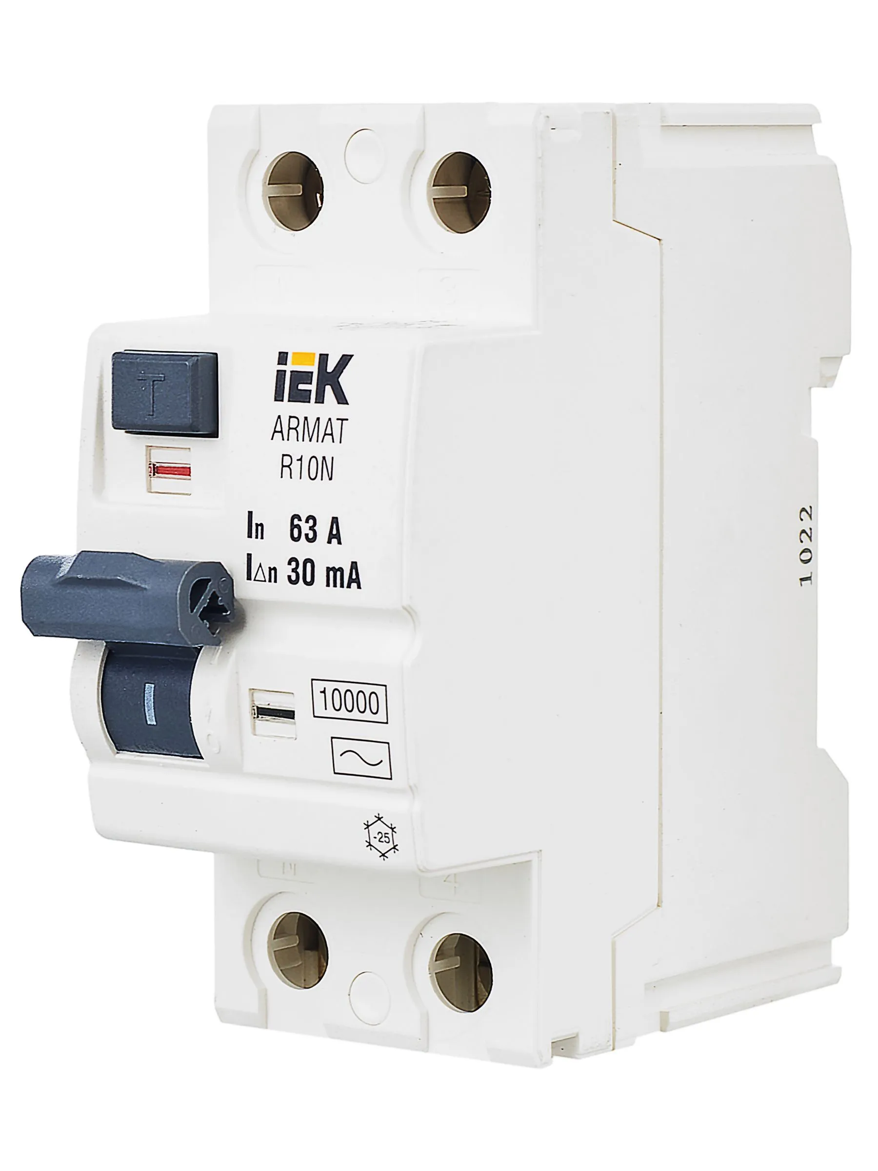 ARMAT Выключатель дифференциального тока R10N 2P 63А 30мА тип AC IEK - Фото 10