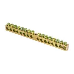 Шина PEN "ноль-земля" (8x12мм) 16 отв. латунь крепеж по центру EKF sn0-125-16-c